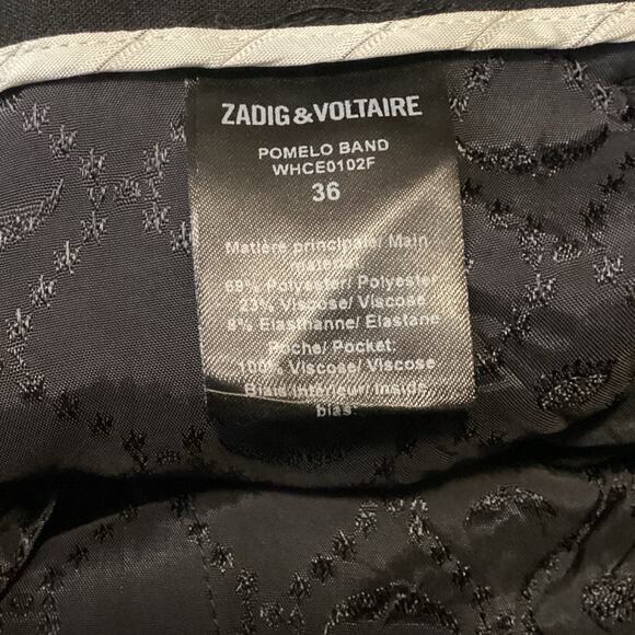 Zadig & Voltaire Black Poemo Band Red Track Stripe Trouser Pants 36 S - Picture 10 of 12